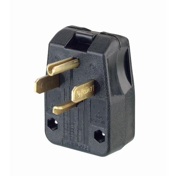 Leviton Straight Blade Angle Plug - Black