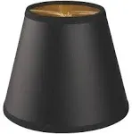 Deep Empire Chandelier Lampshade, 4", Black With Gold Lining, Black With Gold Li