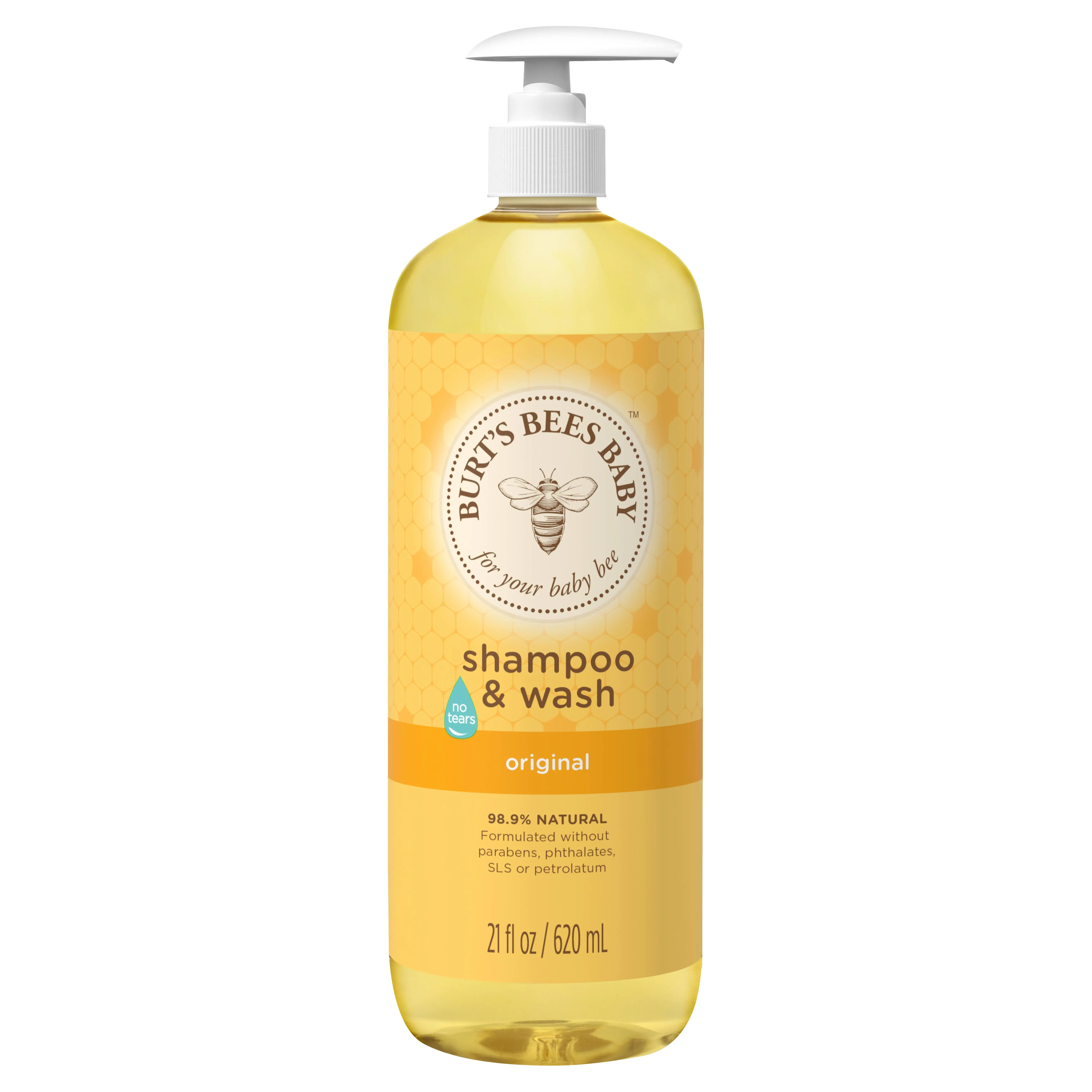 Burt's Bees Baby Shampoo and Wash, Original, Tear Free, Pediatrician Tested, 98.9% Natural Origin, 12 Fluid Ounces