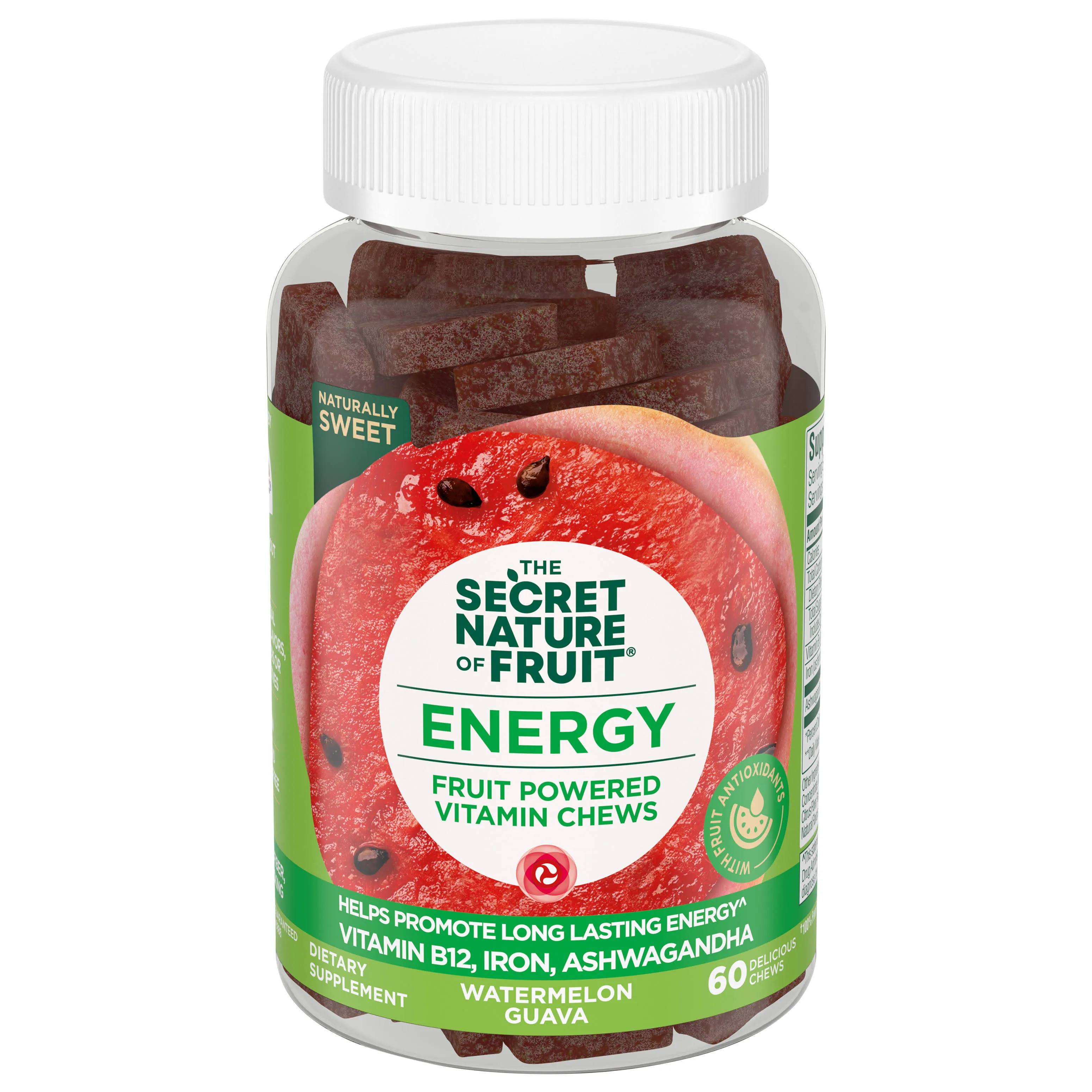 The Secret Nature of Fruit Energy Fruit Powered Watermelon Guava Vitamin Chews ...