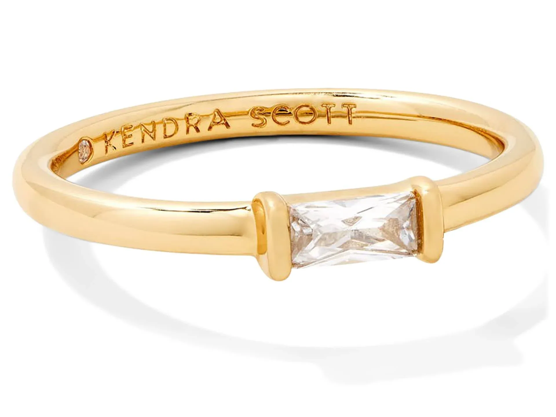 Kendra Scott Juliette Band Ring Gold White Crystal : 6