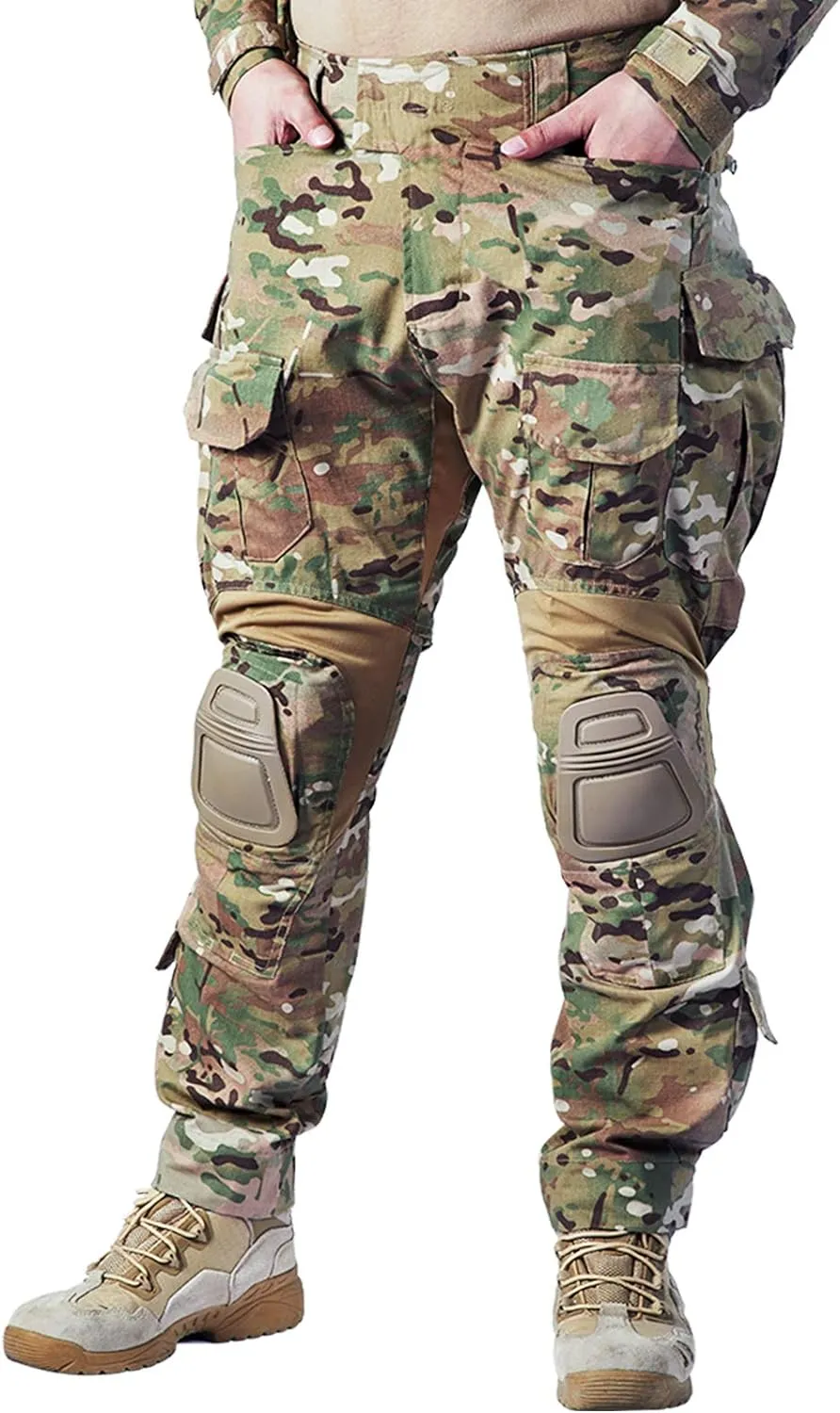 IDOGEAR G3 Combat Pants Multicam Trousers with Knee Pads for Men Tactical Pant ...