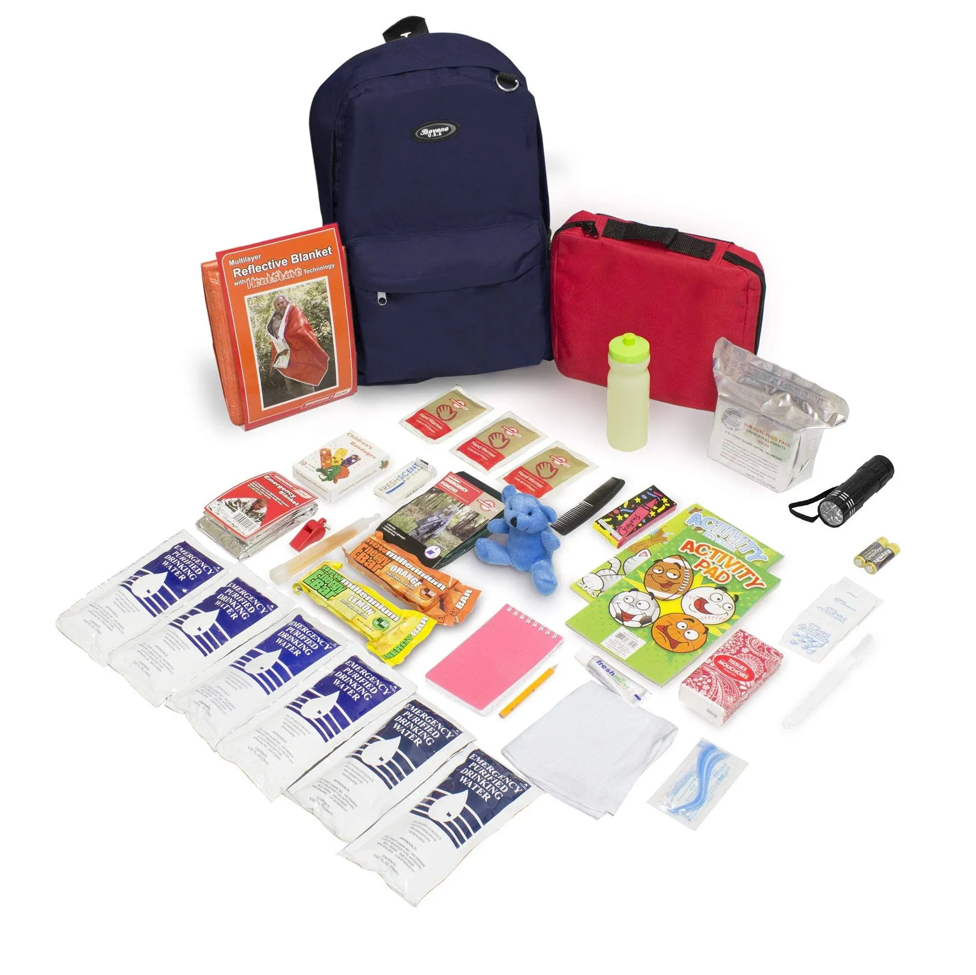 "Keep-Me-Safe Children's Survival Kit, Navy Backpack"