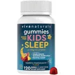 Kids Sleep Gummies with Melatonin 1 mg - Vegan, Gluten and Sugar-Free Chewable Sleep Support Gummy for Children Ages 3+ - for Calming & Occasional Restlessness - 120 Count - Raspberry Tropical Punch