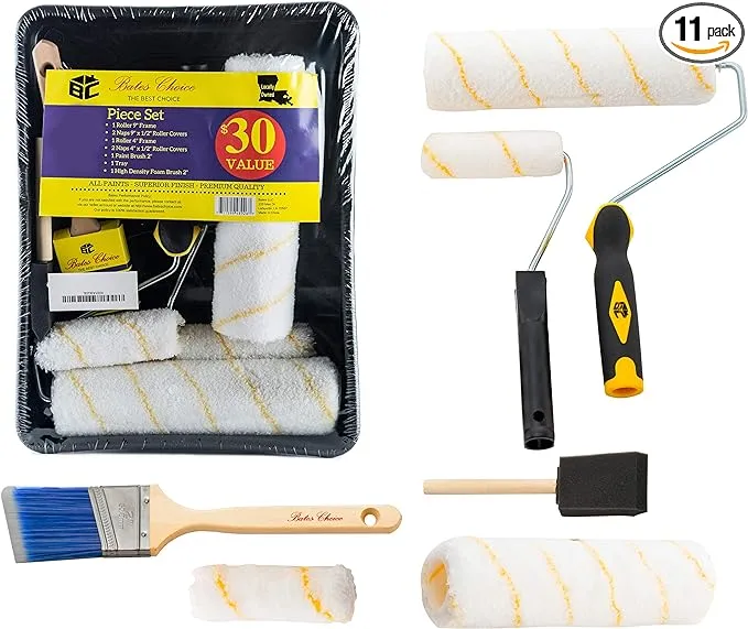 Bates Paint Roller, Paint Brush, Paint Tray, Roller Paint Brush 9 Piece Home 