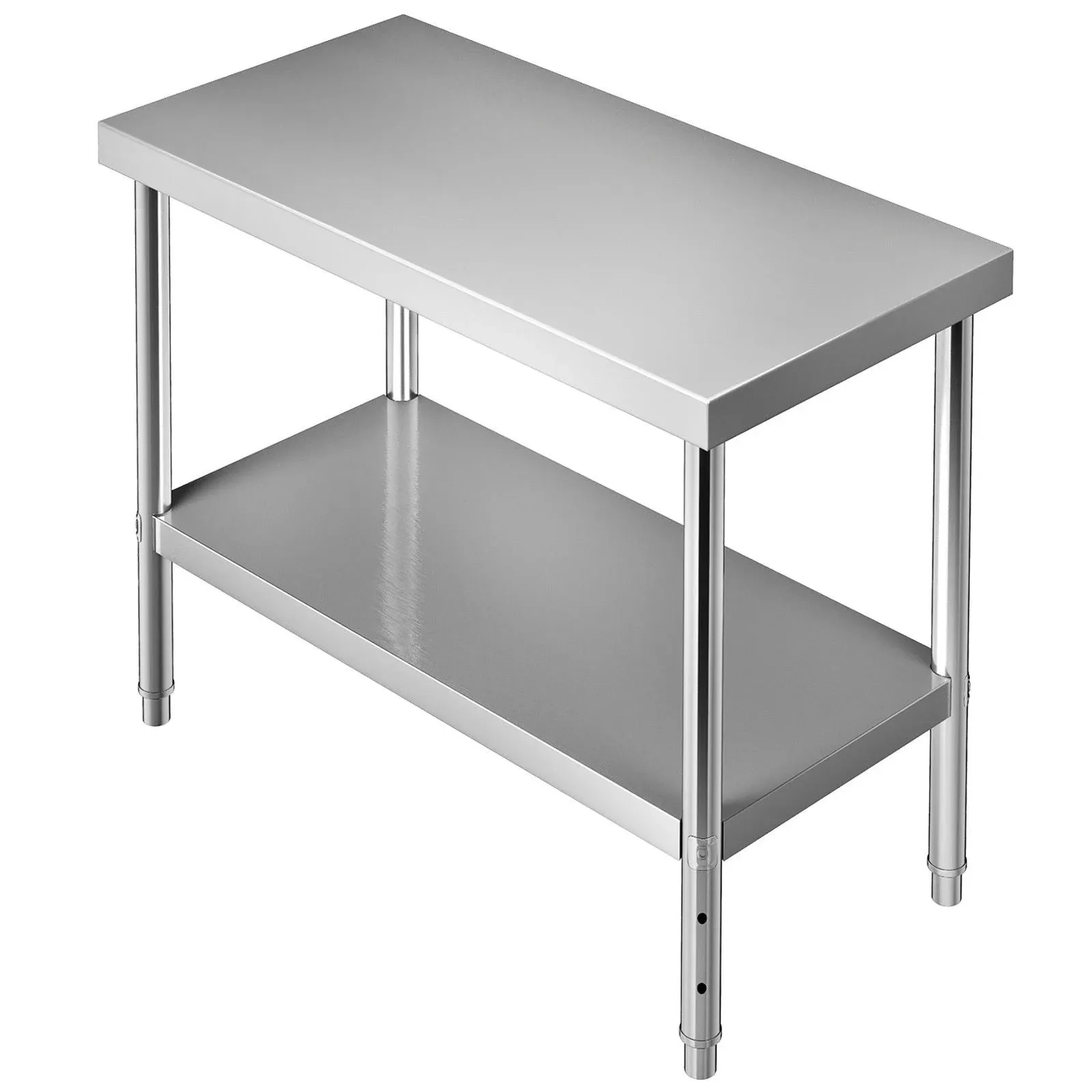 VEVOR Stainless Steel Prep Table, 72 x 30 x 34 Inch, 550lbs Load Capacity Heavy Duty Metal Worktable with Adjustable Undershelf, Commercial Workstation for Kitchen Restaurant Garage Backyard