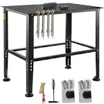 VEVOR Welding Table 36" x 24" Adjustable Workbench 0.12" Thick Industrial Workbench