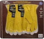 Wells Lamont Premium Leather Work Gloves 3 Pair Pack - Medium