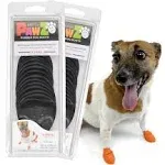 PawZ Rubber Dog Boots for Paws up to 2", 24 Total (2 Packs of 12) - All-Weather Dog Booties for Hot Pavement, Snow, Mud, and Rain - Waterproof, Anti Slip Dog Socks - X-Small, Black