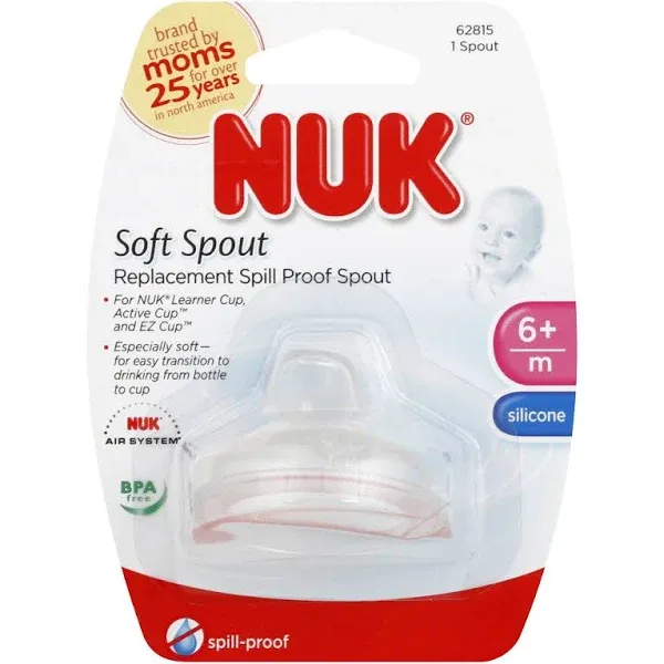 8 Nuk Clear Silicone Replacement Spouts