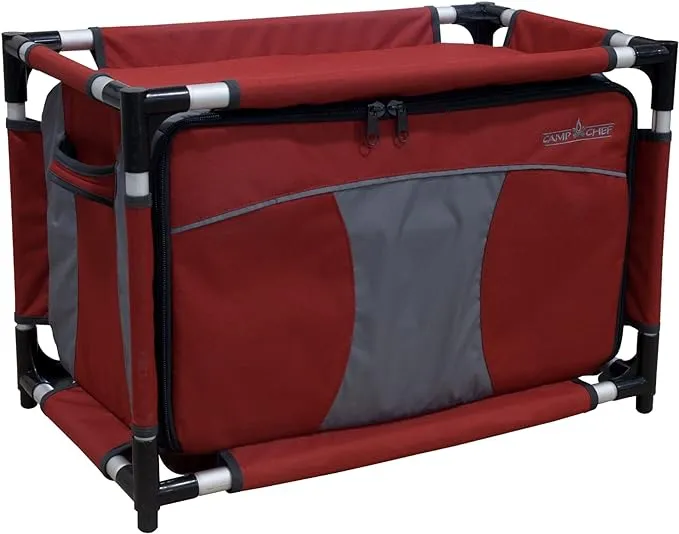 Camp Chef Mountain Series Sherpa Table & Organizer, Grey/Red