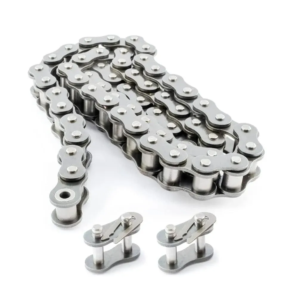 PGN #50 Stainless Steel Roller Chain - 10 Feet + 2 Free Connecting Links - #50SS - Stainless Steel Chain - 191 Links