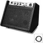 Coolmusic DM20 20W Bluetooth Personal Monitor Amplifier Electric Drum Amplifier Speaker,Keyboard Speaker(Including E-Drum Noise-reduction Cable)