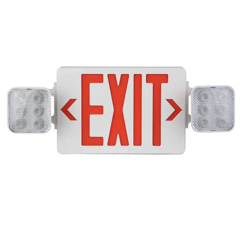 AmazonCommercial Emergency Light Exit Sign, 1-Pack, Exit Combo with Battery ...