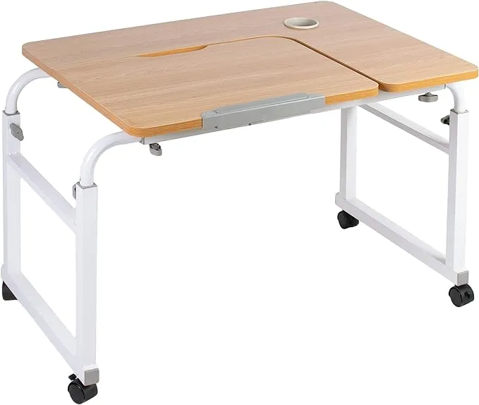 VIVO Height and Length Adjustable Mobile Desk for Kids and Adults, Tilting Table Top, Rolling Interactive Ergonomic Workstation on Wheels, DESK-V202A