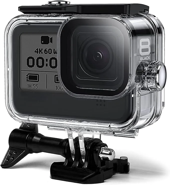 Waterproof Housing Case for GoPro Hero 8 Action Camera Protective Shell with Bracket, Size: One size, Clear