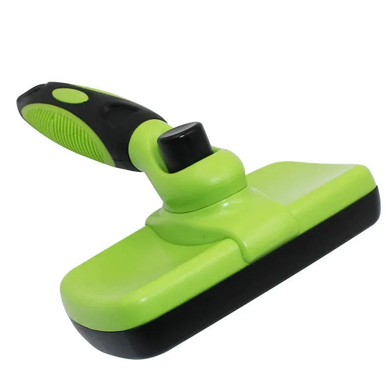 Rexipets Self Cleaning Slicker Brush- for Dogs, Cats &amp; Pets-One Click Green 