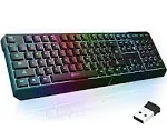 KLIM Chroma Wireless Gaming Keyboard RGB - New 2023 - Long-Lasting Rechargeable Battery - Quick & Quiet Typing - Water Resistant Backlit Wireless Keyboard - Teclado Gamer - PC PS5 PS4 Xbox One Mac