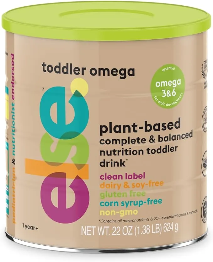 ELSE NUTRITION Toddler Formula 12-36 Months w/Omega 3&6 for Brain Development - Lactose Free, Dairy Free Toddler Nutrition Drink - Plant Based Toddler Protein Powder w/ 20+ Vitamins (22oz, 1-Pack)