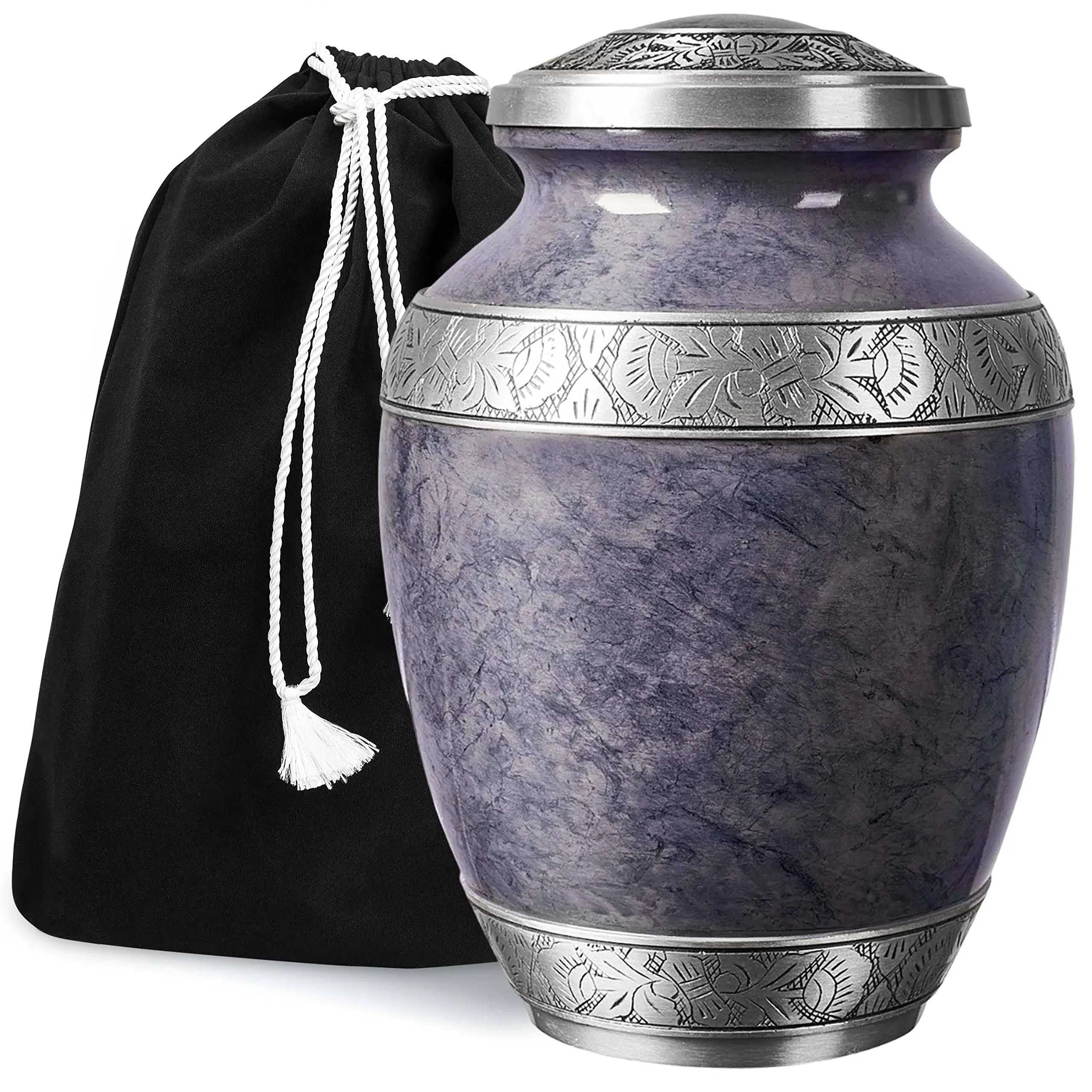 GSM Brands Cremation Urn for Adult Human Ashes - Large Handcrafted Funeral ...