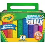 Crayola Washable Sidewalk Chalk, Assorted Bright Colors - 48 count