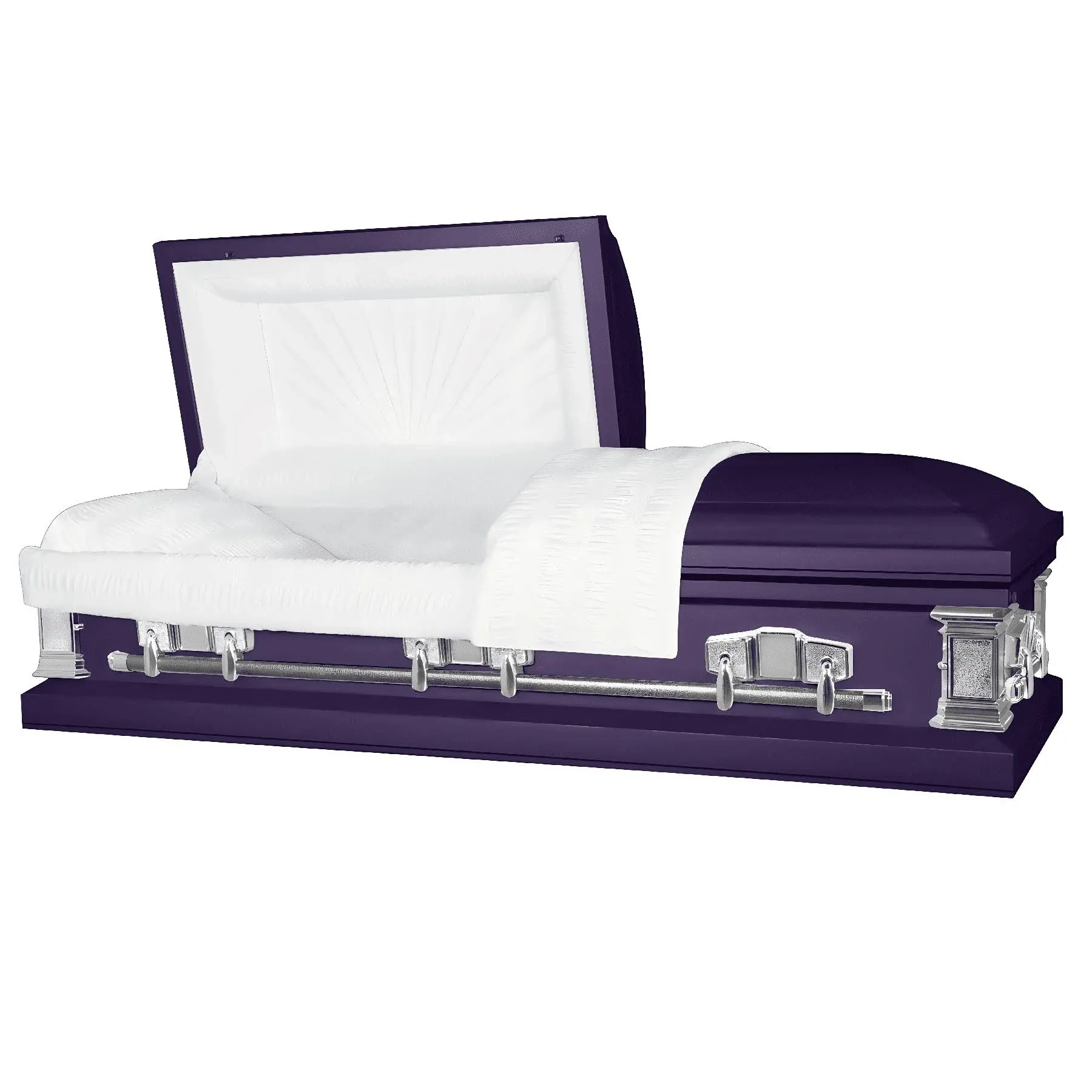 Satin Series | Royal Purple Steel Casket with White Interior