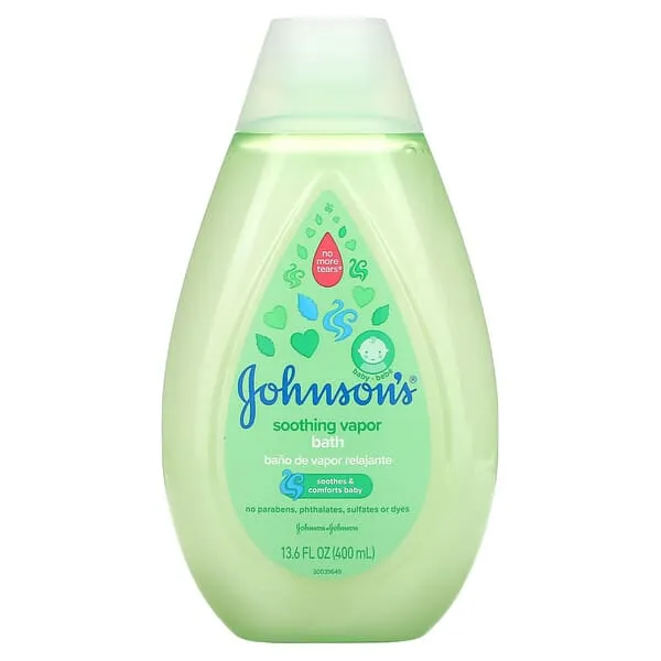 Johnson's Baby Vapor Bath with Soothing Aromas to Relax Babies, Gentle Tear-Free Baby Bath Soothes & Comforts Baby, Hypoallergenic Bath Liquid, Paraben-, Dye- & Sulfate-Free, 13.6 fl. oz