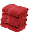 Set Of 4 Egyptian Cotton Plush Heavyweight Absorbent Luxury Soft Bath  Towels