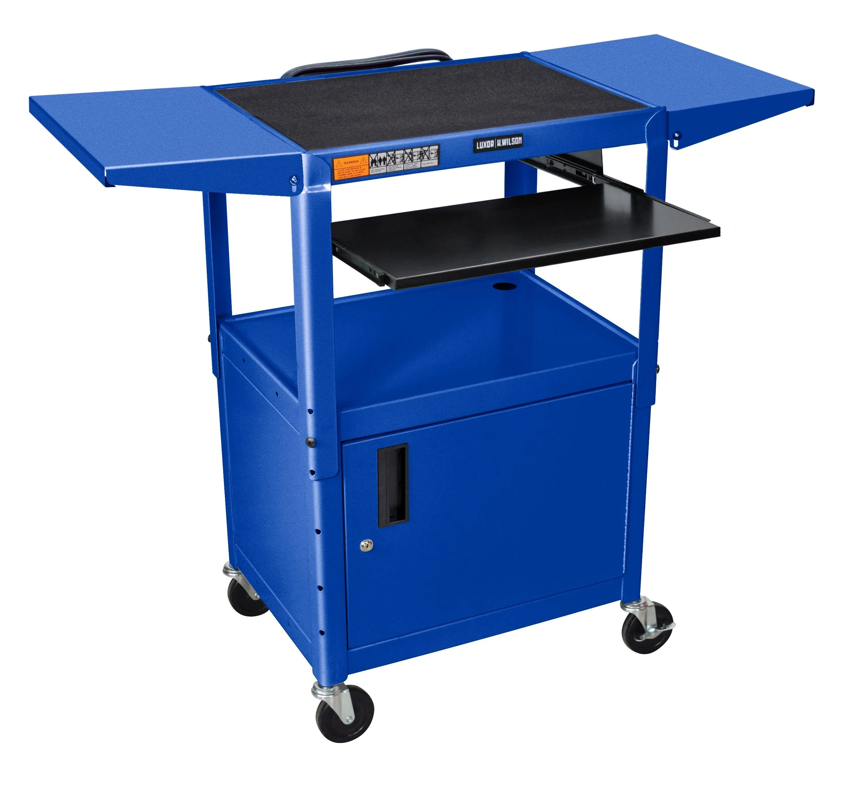 Luxor Adjustable Height Steel AV Cart AVJ42KBCDL-RB