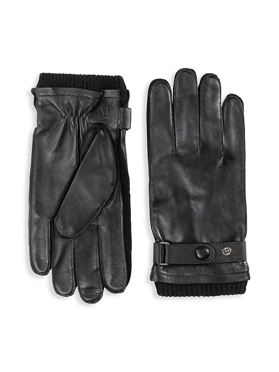 Leather Wool Blend Lined Gloves In 200brn