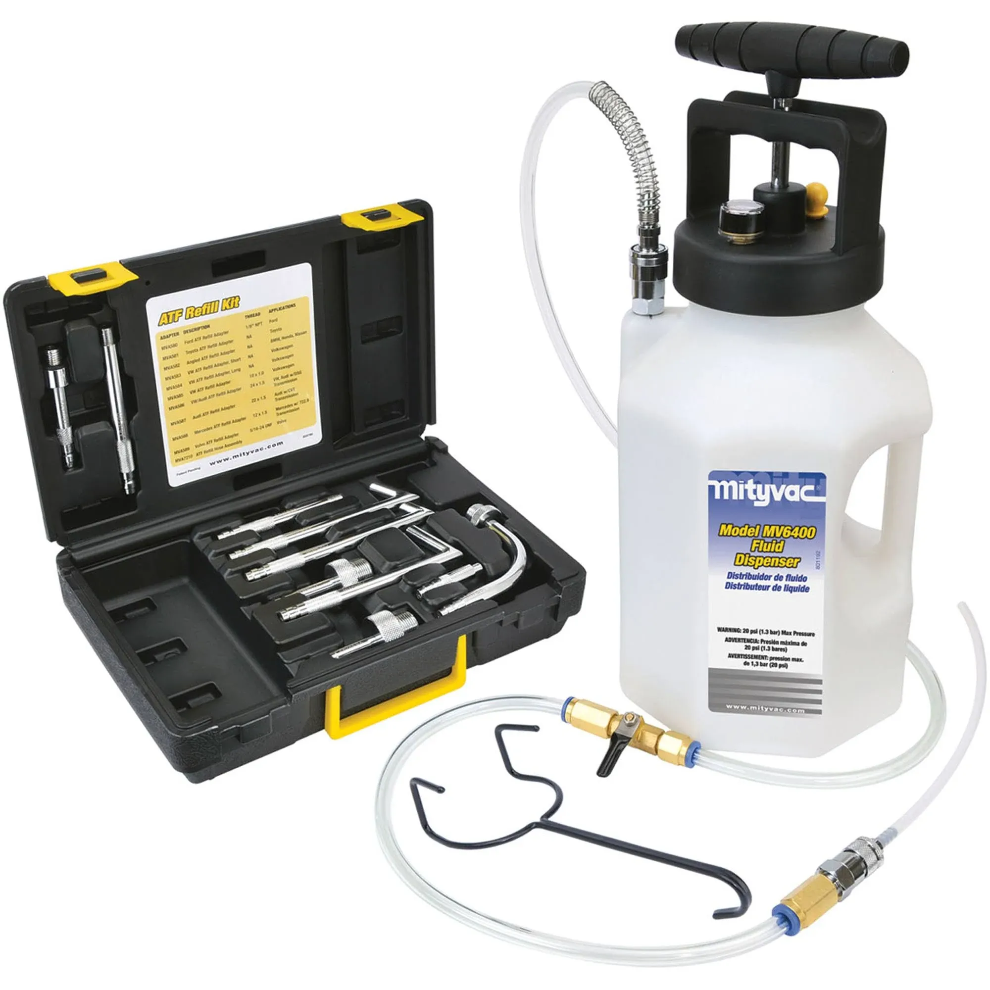 Mityvac Mv6410A Atf Transmission Refill Kit With Adaptors NEW!