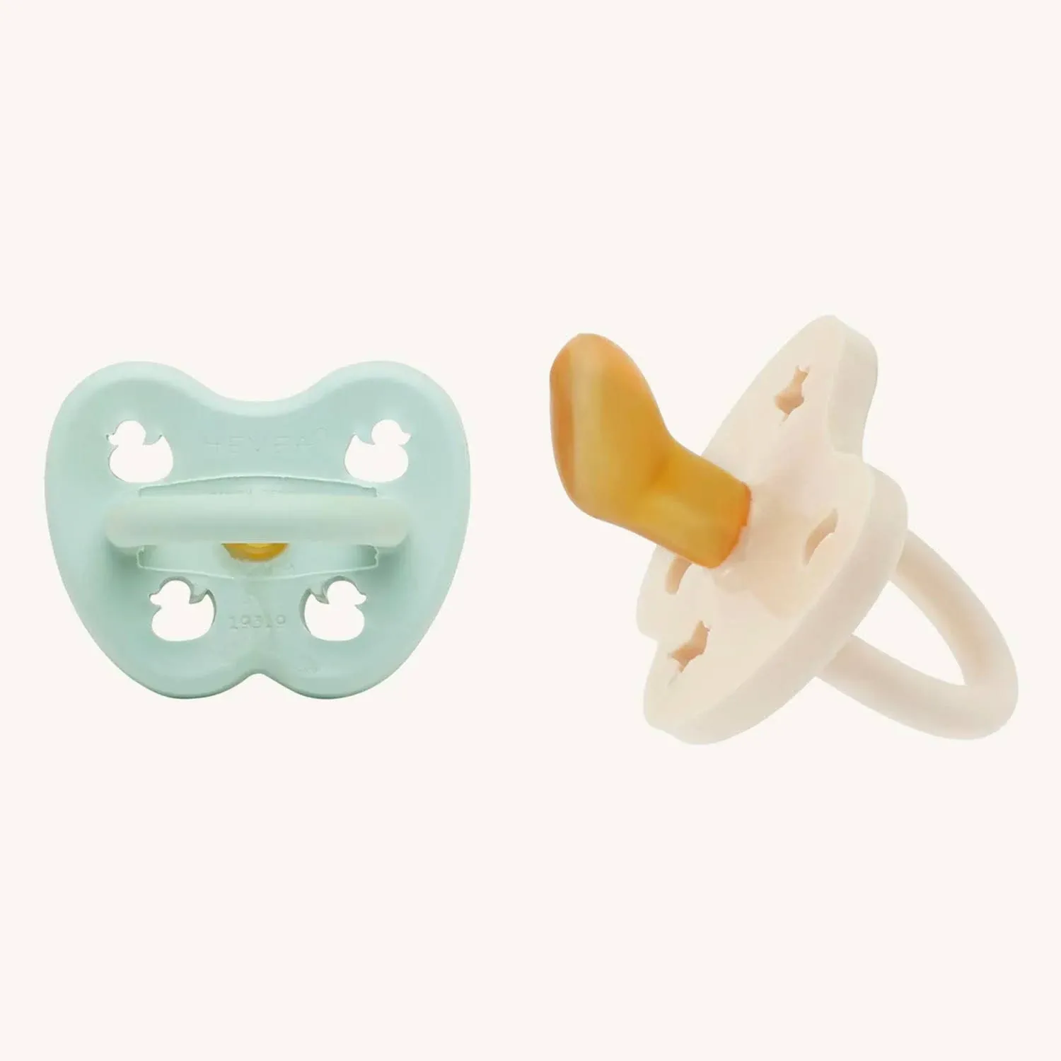 Hevea Mellow Mint & Milky White Orthodontic Pacifier 2 Pack