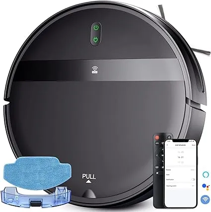 Robot Vacuum and Mop Combo, Tangle-Free Powerful Suction, Robotic Vacuum Cleaner - Alexa & App Scheduling, Long Runtime, Automatic Robot Vacuum Cleaners for Home