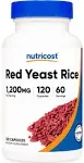 Nutricost Red Yeast Rice 1200mg, 120 Capsules 60 Serv