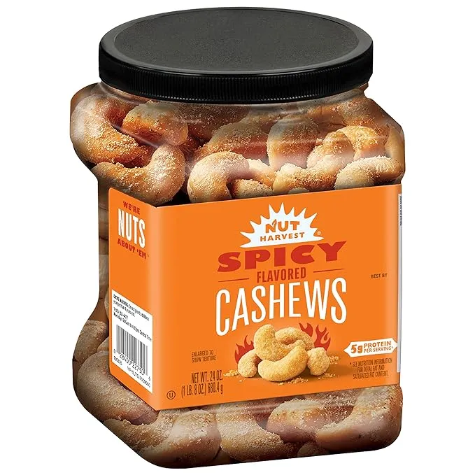 Nut Harvest Cashews Spicy 24 oz Jar