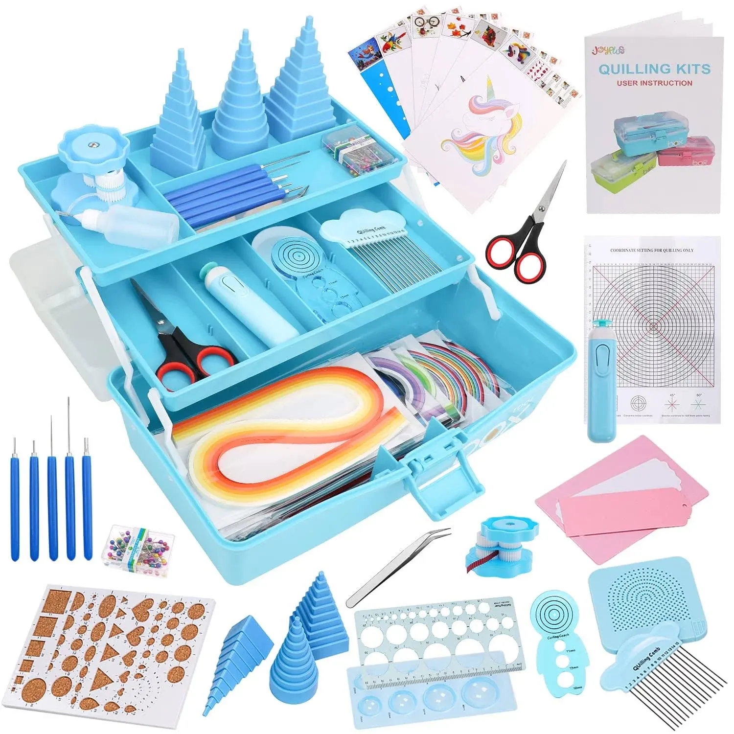 QUILLING KIT with Paper Crimper Tool Husking Board Electronic Pen Blue JOYPLUS