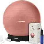 Retrospec Luna Exercise Ball, Base & Pump/Ball & Pump with Anti-Burst Material - Fitness Gym Swiss Ball - Perfect for Balance, Stability, Yoga, Pilates, Pregnancy & Birthing