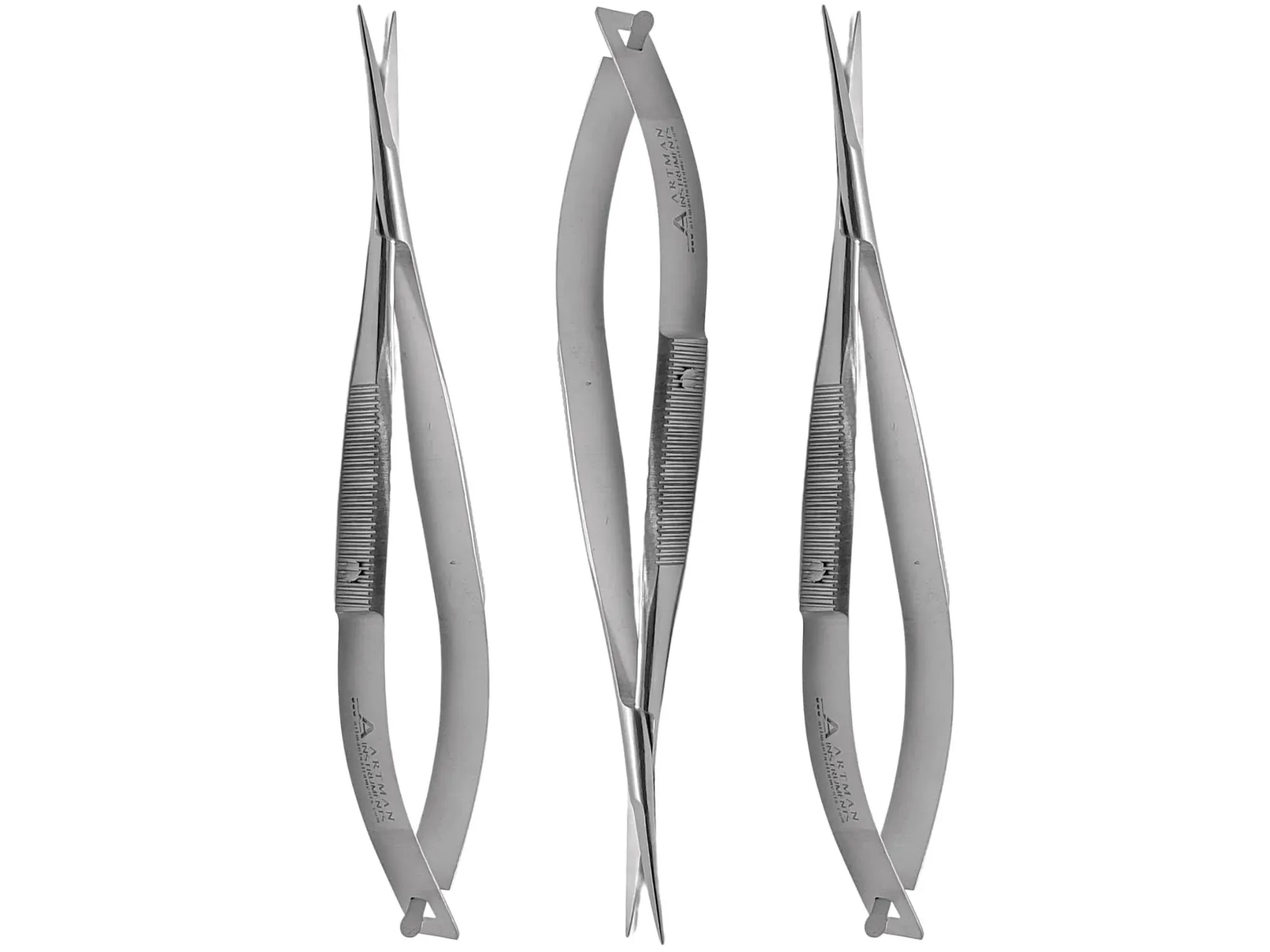 Micro Scissors 4.5" Straight Set of 3 Castroviejo Stitch Cutting Embroidery Spring Action Extra Sharp for ENT Eye Skin Dental Veterinary Surgeon by Wise LINKERS USA