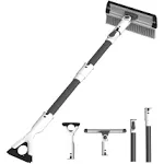 Eakertte 47" Ice Scrapers for Car Windshield, 2 in 1 Snow Brush for Car and Ice Scraper, Extendable