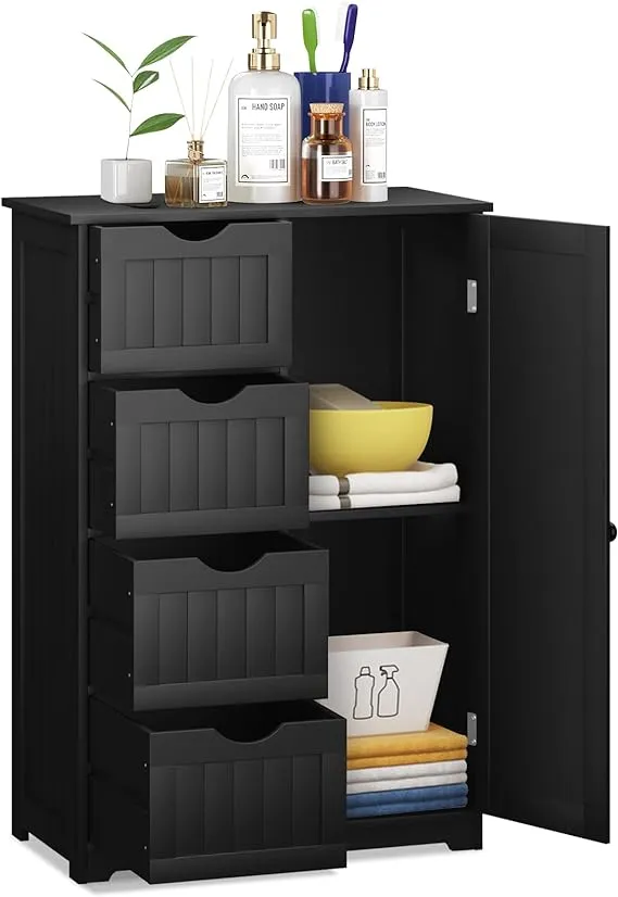 Tangkula Bathroom Floor Cabinet, Free Standing Storage Cabinet