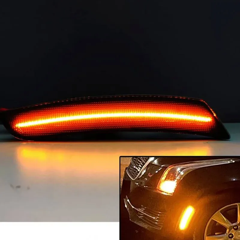 CTS/ATS Amber LED Front Side Marker Lamps Replacement for 2014-2020 Cadillac ...