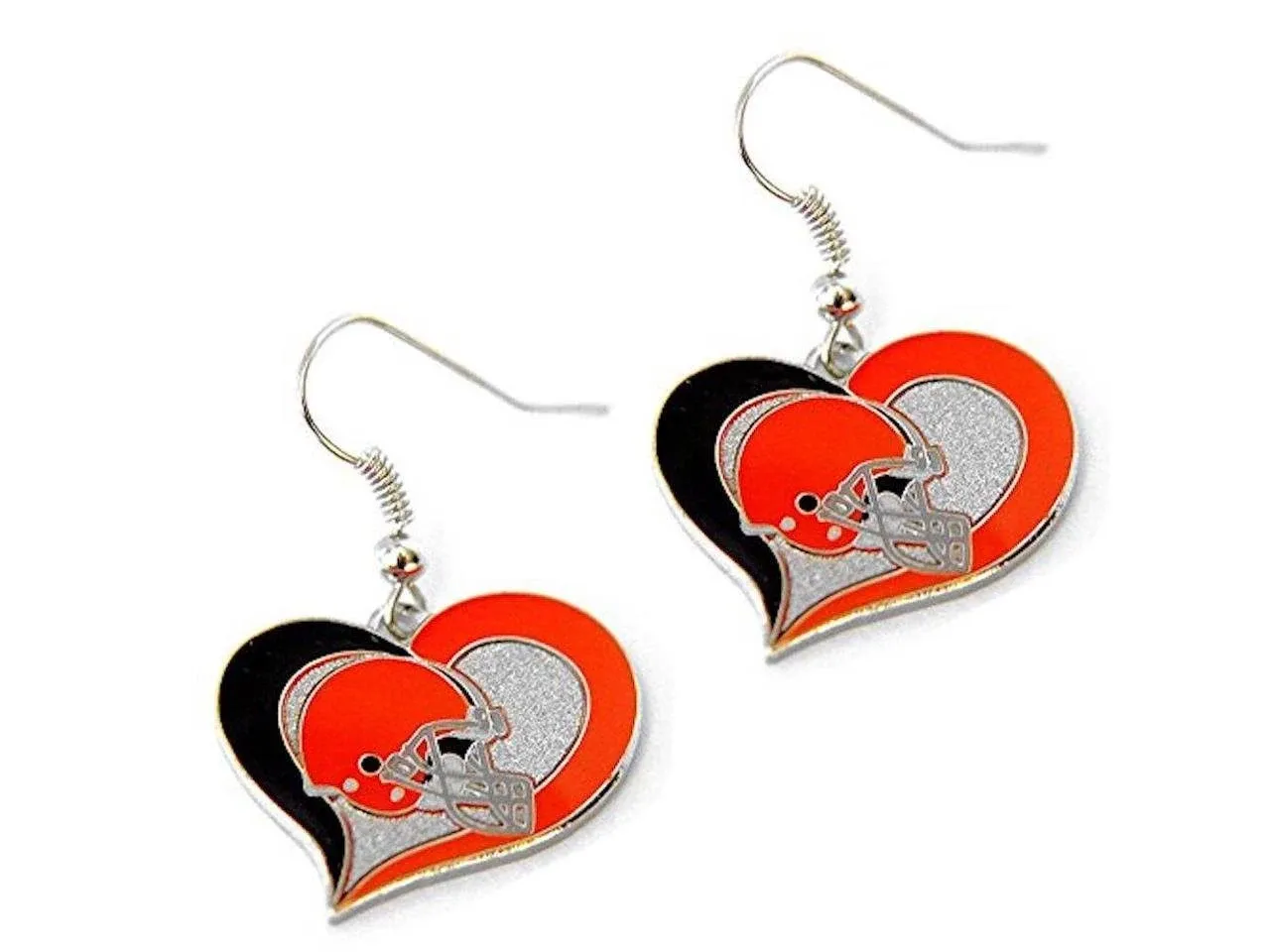 New NFL Cleveland Browns Fashion Jewelry Swirl Heart Charm Pendant Necklace