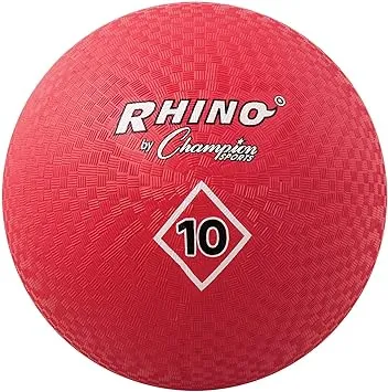 Champion Sports 10 Inch Playground Ball, Red