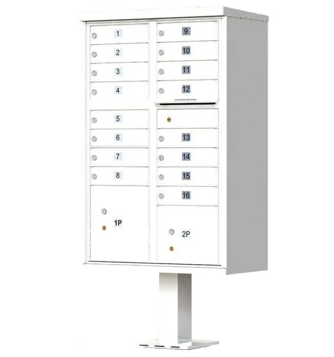 16 Door Cluster Mailbox Units - Gray - CBU Mailboxes USPS Approved