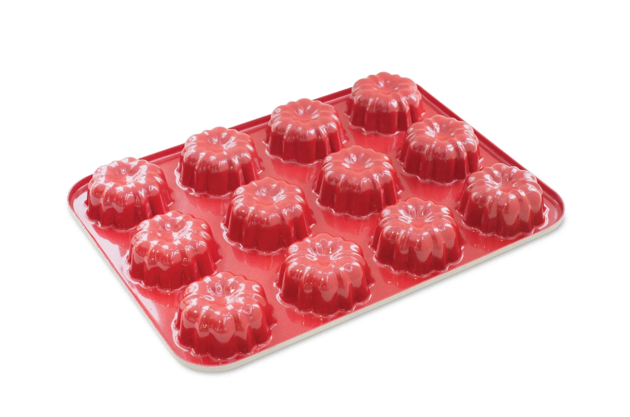 Nordic Ware Formed Mini Bundt, 12 Cavity Cupcake, Red