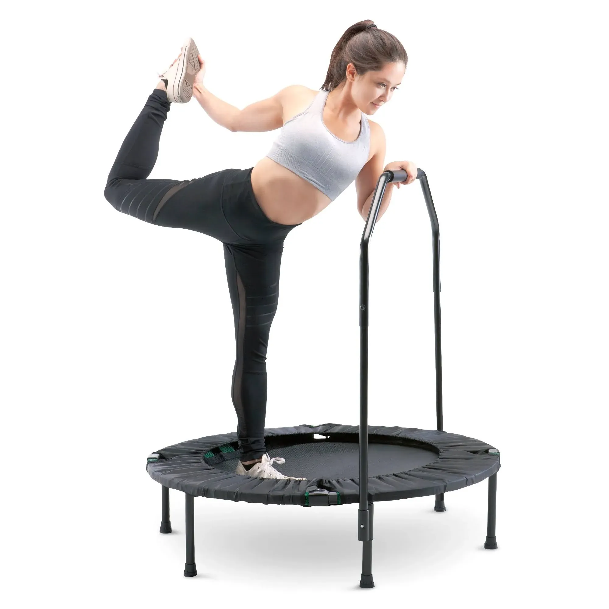 Marcy 40-Inch Trampoline Cardio Trainer, with Handrail, Black, Size: 40 inch