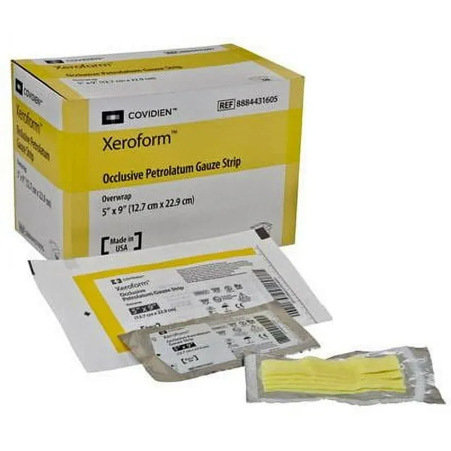 Carbou 4"x4" Medical Xeroform Petrolatum Dressing, Non-Adherent Gauze Pads, Soft Fine Mesh Gauze Patch for Wound Care, Burns, Lacerations, Skin Grafts & Surgical Incisions, 25 Individual Pack