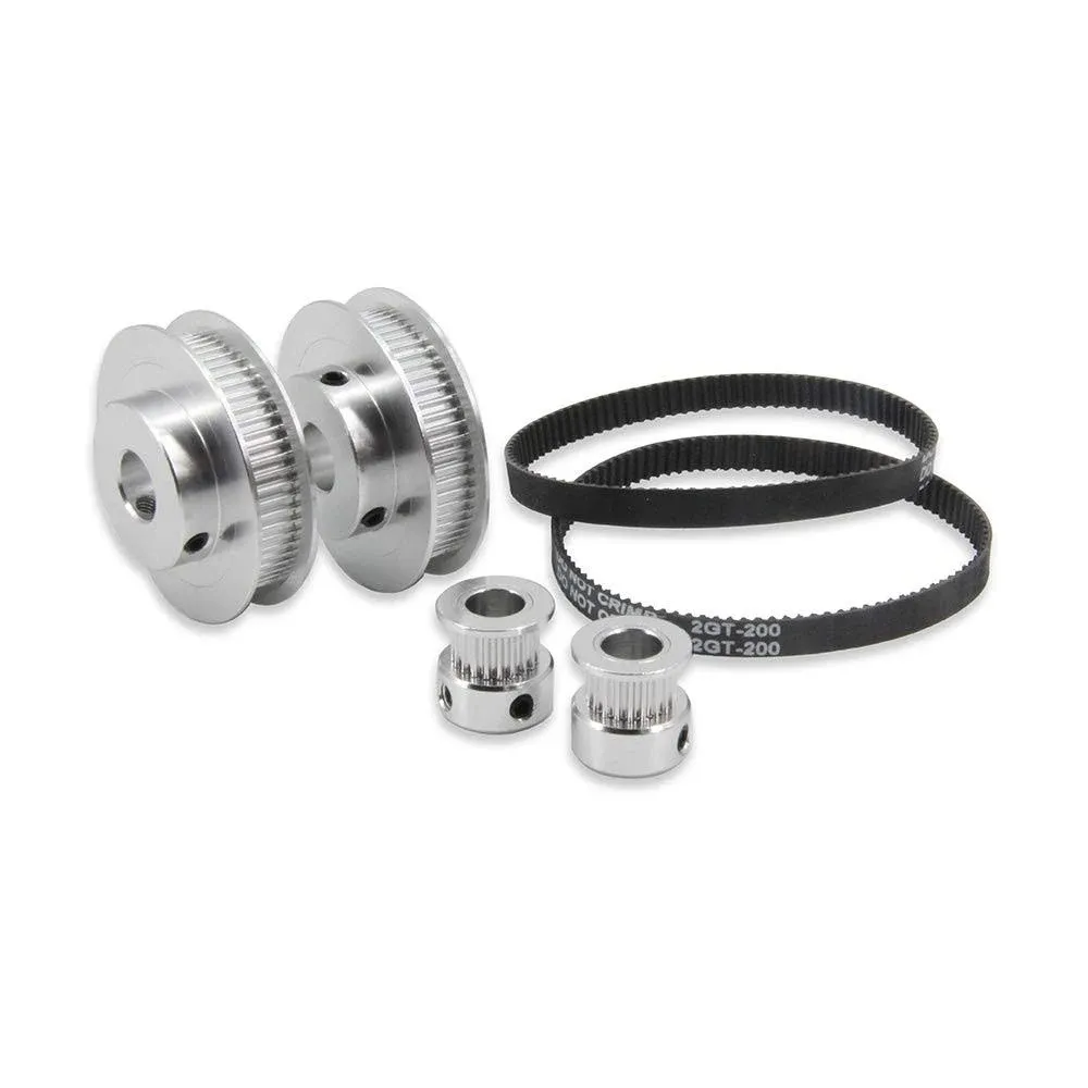 Zeberoxyz 2pcs Set GT2 Synchronous Wheel 20&60 Teeth 10mm Bore Aluminum Timing Pulley with 2pcs Length 200mm Width 6mm Belt (20-60T-10B-6)