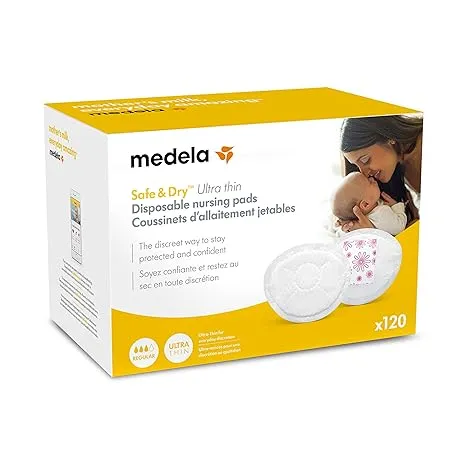 Medela Safe &amp; Dry Ultra Thin Disposable Nursing Pads 119 Count (Damaged Box)