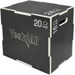 Yes4all 3 in 1 Non-Slip Wooden Plyo Box - Black - 24 x 20 x 16